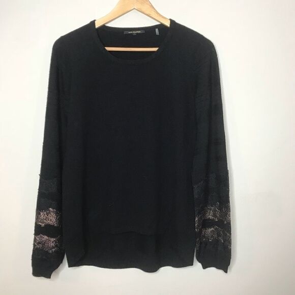 Kobi Halperin Sz S Black Merino Wool Sweater - Picture 3 of 5